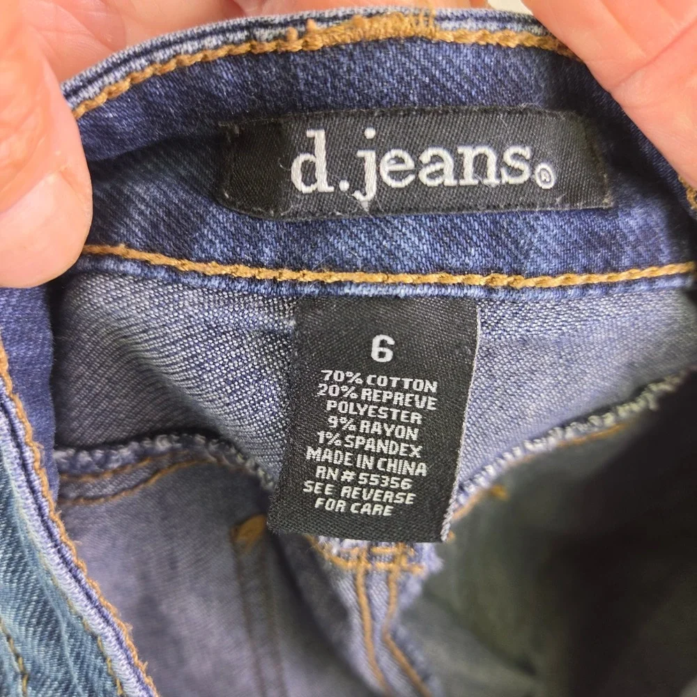 d.jeans Womens Size 6 Dark Wash Exposed Button Fly Stretch Denim Jeans RN55356